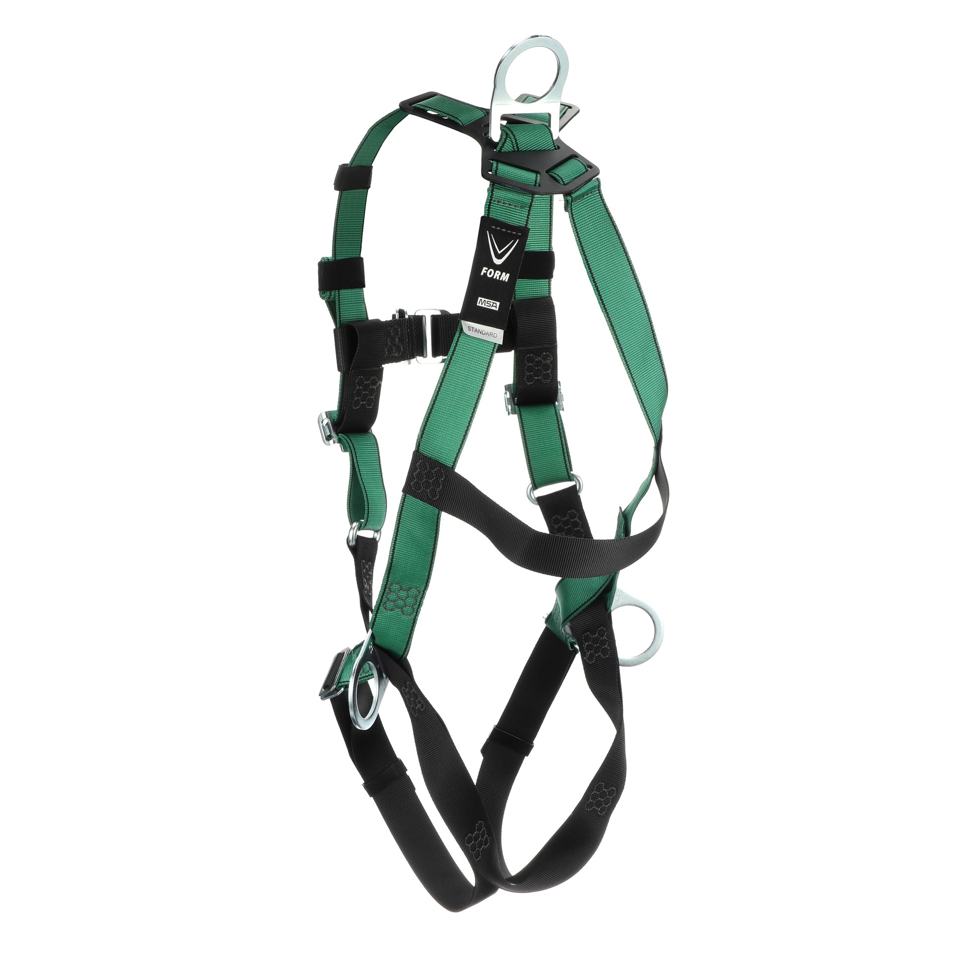 MSA V-FORM Harness w/Back, Front & Side D-Rings - Qwik-Fit Leg Straps - Standard - 10197436