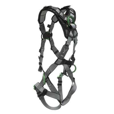 MSA V-FIT Harness w/Back, Front & Side D-Rings - Quick-Connect Leg Straps - Shoulder Padding - Extra Large - 10194865
