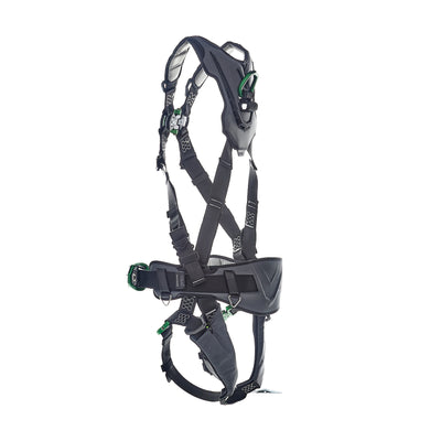MSA V-FLEX Construction Harness w/Back, Front & Side D-Rings - Quick Connect Leg Straps - Extra Large - 10211344