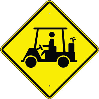GOLF CART CROSSING - WARNING TRAFFIC SIGN
