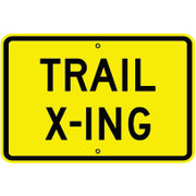 TRAIL X-ING - WARNING TRAFFIC SIGN - TRAIL X-ING - WARNING TRAFFIC SIGN, 12X18, Aluminum (.080) EGP Reflective