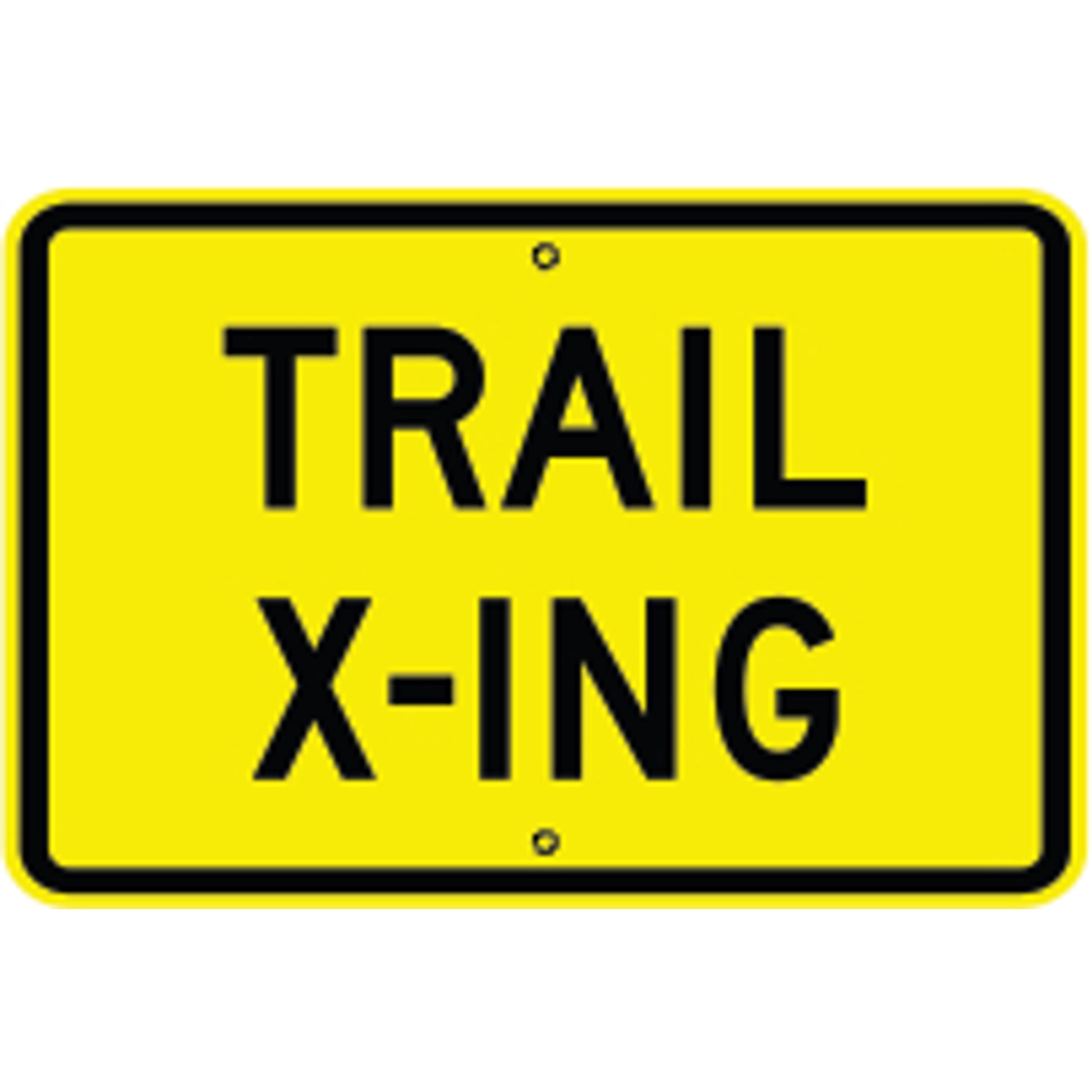 TRAIL X-ING - WARNING TRAFFIC SIGN - TRAIL X-ING - WARNING TRAFFIC SIGN, 12X18, Aluminum (.080) EGP Reflective