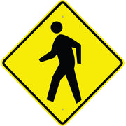 PEDESTRIAN CROSSING SYMBOL - WARNING TRAFFIC SIGN - PEDESTRIAN CROSSING SYMBOL - WARNING TRAFFIC SIGN, 36X36, Aluminum (.080) EGP Reflective