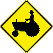 FARM VEHICLE CROSSING SYMBOL - WARNING TRAFFIC SIGN - FARM VEHICLE CROSSING SYMBOL - WARNING TRAFFIC SIGN, 36” DIA, Aluminum (.080) EGP Reflective
