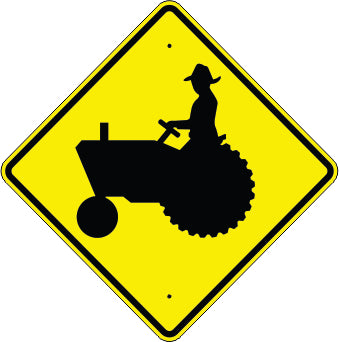 FARM VEHICLE CROSSING SYMBOL - WARNING TRAFFIC SIGN
