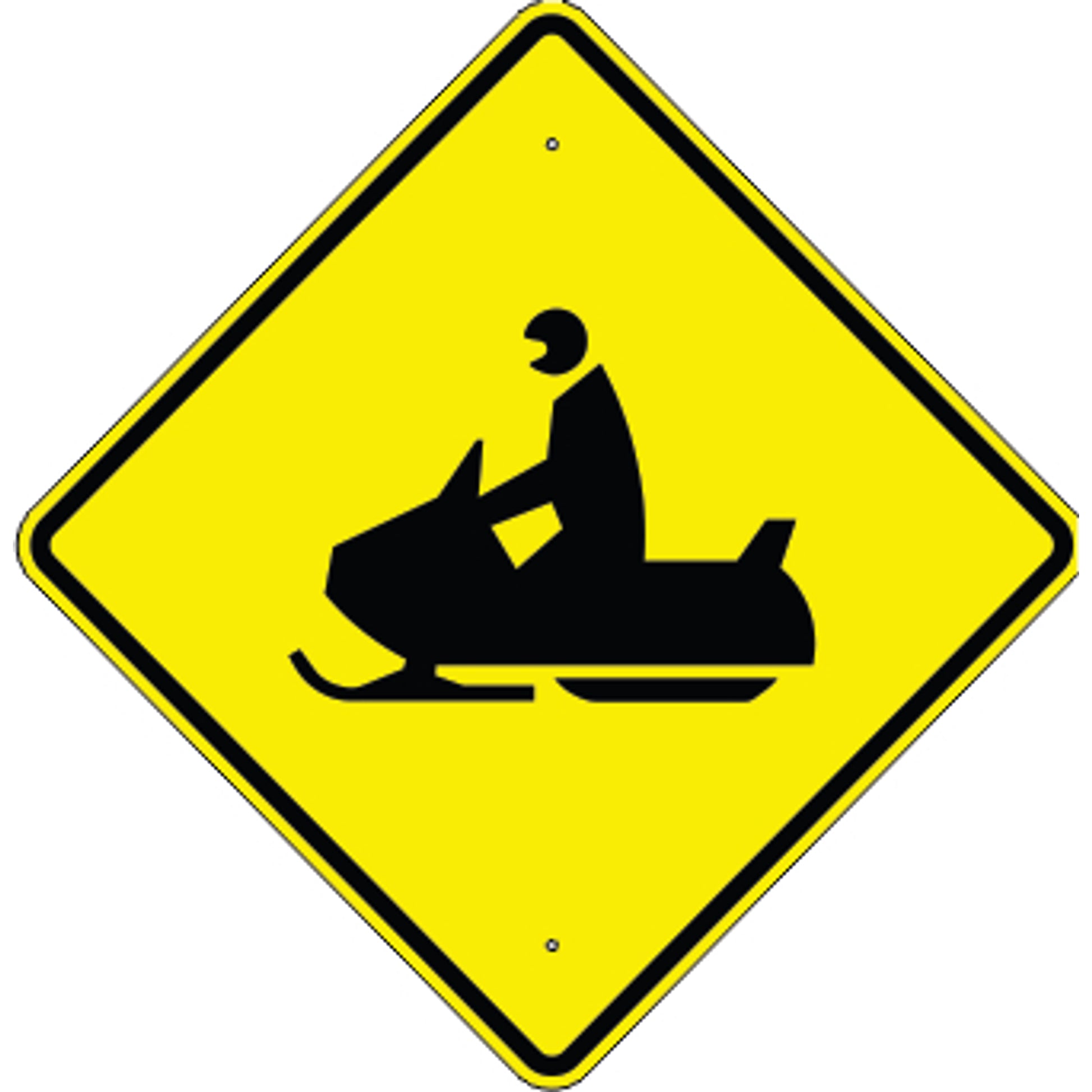 SNOWMOBILE CROSSING SYMBOL - WARNING TRAFFIC SIGN - SNOWMOBILE CROSSING SYMBOL - WARNING TRAFFIC SIGN, 36” DIA, Aluminum (.080) EGP Reflective