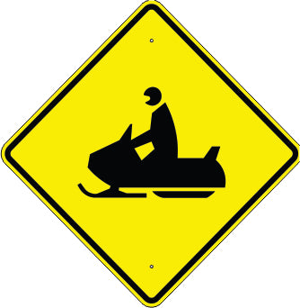 SNOWMOBILE CROSSING SYMBOL - WARNING TRAFFIC SIGN