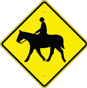 EQUESTRIAN SYMBOL - WARNING TRAFFIC SIGN