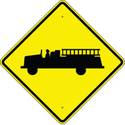 FIRE STATION SYMBOL - WARNING TRAFFIC SIGN - FIRE STATION SYMBOL - WARNING TRAFFIC SIGN, 36” DIA, Aluminum (.080) EGP Reflective