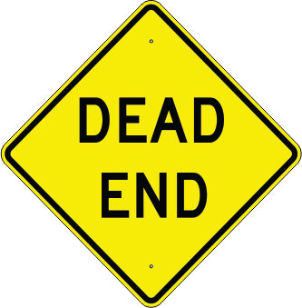 DEAD END - WARNING TRAFFIC SIGN