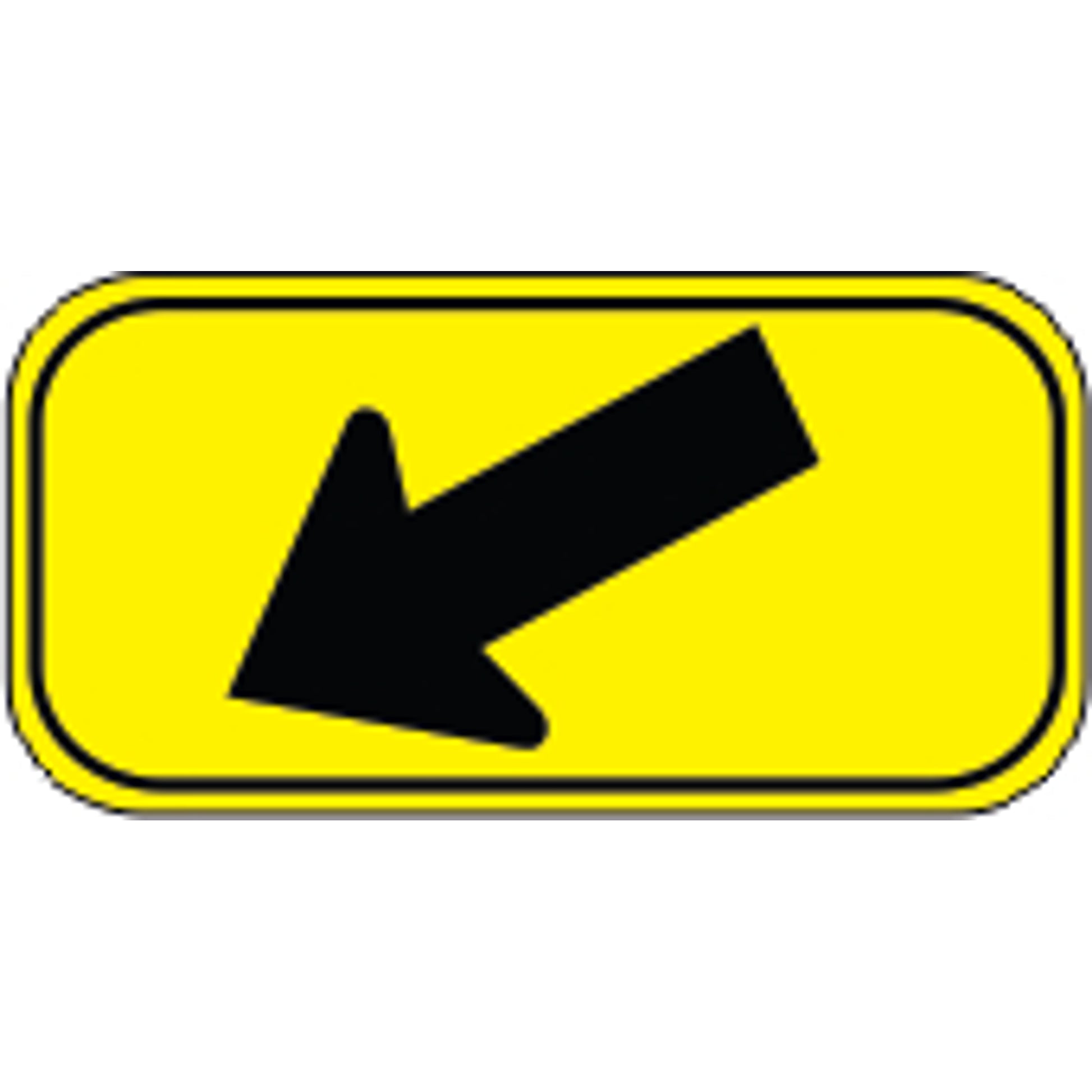 ARROW POINTING DOWNWARD TO  LEFT - SCHOOL ZONE SIGN - ARROW POINTING DOWNWARD TO  LEFT - SCHOOL ZONE SIGN, 24x12, Aluminum (.080) Diamond Grade Reflective