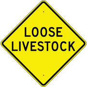 LOOSE LIVESTOCK - WARNING TRAFFIC SIGN - LOOSE LIVESTOCK - WARNING TRAFFIC SIGN, 36” DIA, Aluminum (.080) EGP Reflective