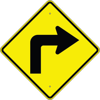 RIGHT TURN SYMBOL - WARNING TRAFFIC SIGN