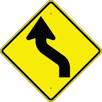 SHARP LEFT CURVE AHEAD - WARNING TRAFFIC SIGN
