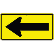 DIRECTIONAL ARROW LEFT - WARNING TRAFFIC SIGN - DIRECTIONAL ARROW LEFT - WARNING TRAFFIC SIGN, 24X48, Aluminum (.080) EGP Reflective