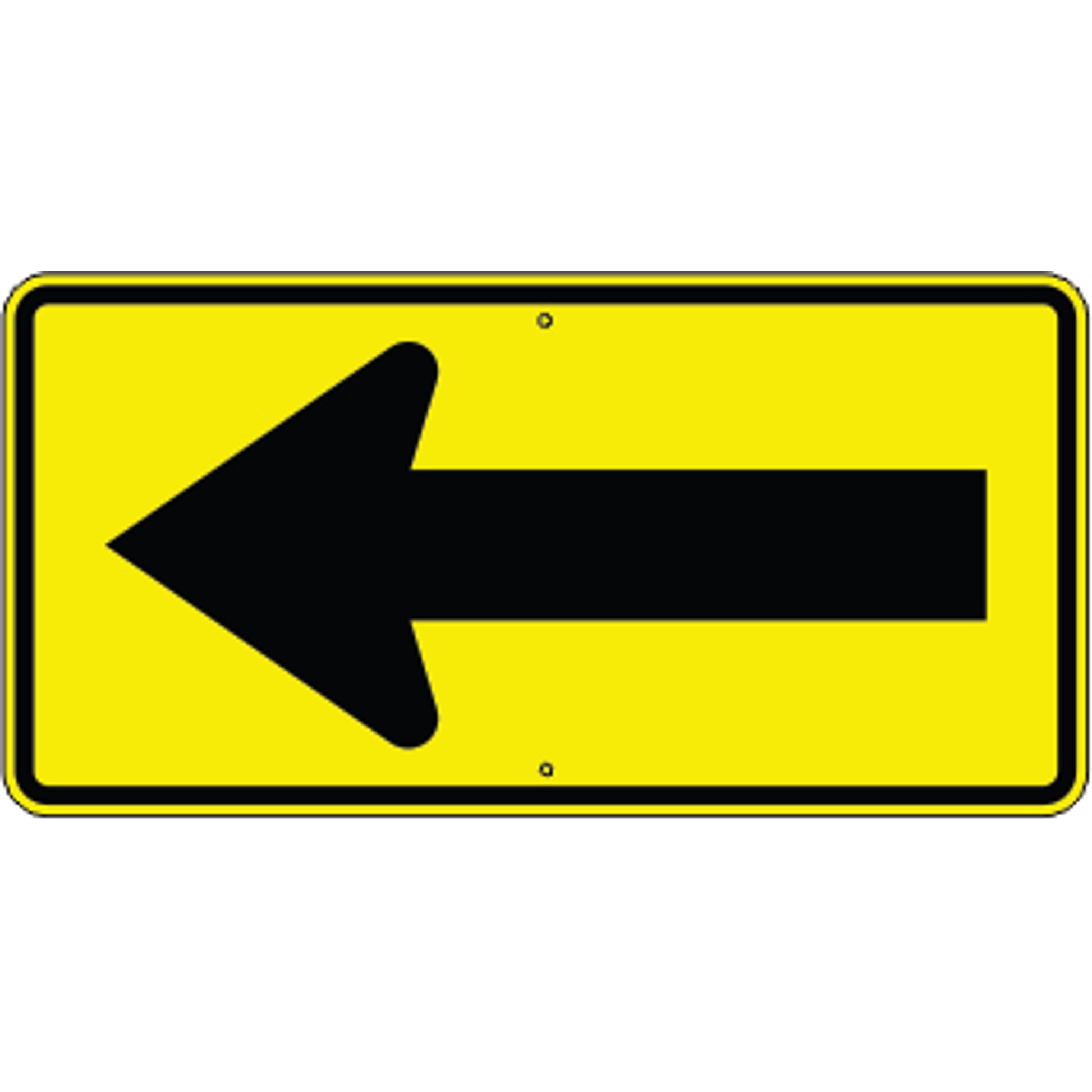 DIRECTIONAL ARROW LEFT - WARNING TRAFFIC SIGN - DIRECTIONAL ARROW LEFT - WARNING TRAFFIC SIGN, 24X48, Aluminum (.080) EGP Reflective