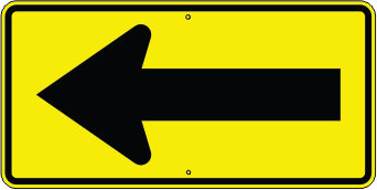 DIRECTIONAL ARROW LEFT - WARNING TRAFFIC SIGN