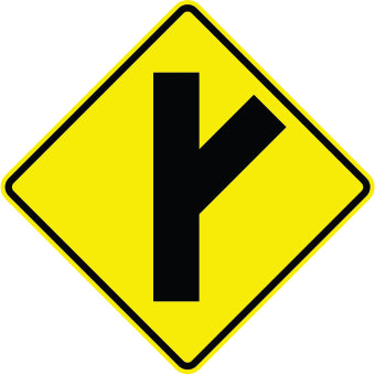 MERGING INTERSECTION AHEAD SYMBOL - RIGHT - WARNING TRAFFIC SIGN