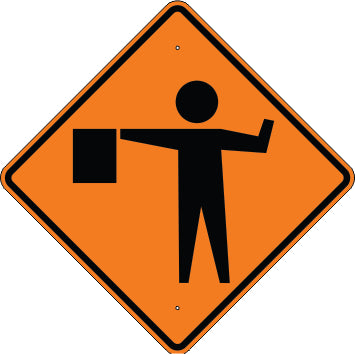 FLAGGER PICTO - CONSTRUCTION TRAFFIC SIGN