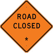 ROAD CLOSED    REPLACE WITH:  AHEAD  500 FEET  1000 FEET 1500 - ROAD CLOSED    REPLACE WITH:  AHEAD  500 FEET  1000 FEET 1500, 30x30, Aluminum (.080) HIP Reflective