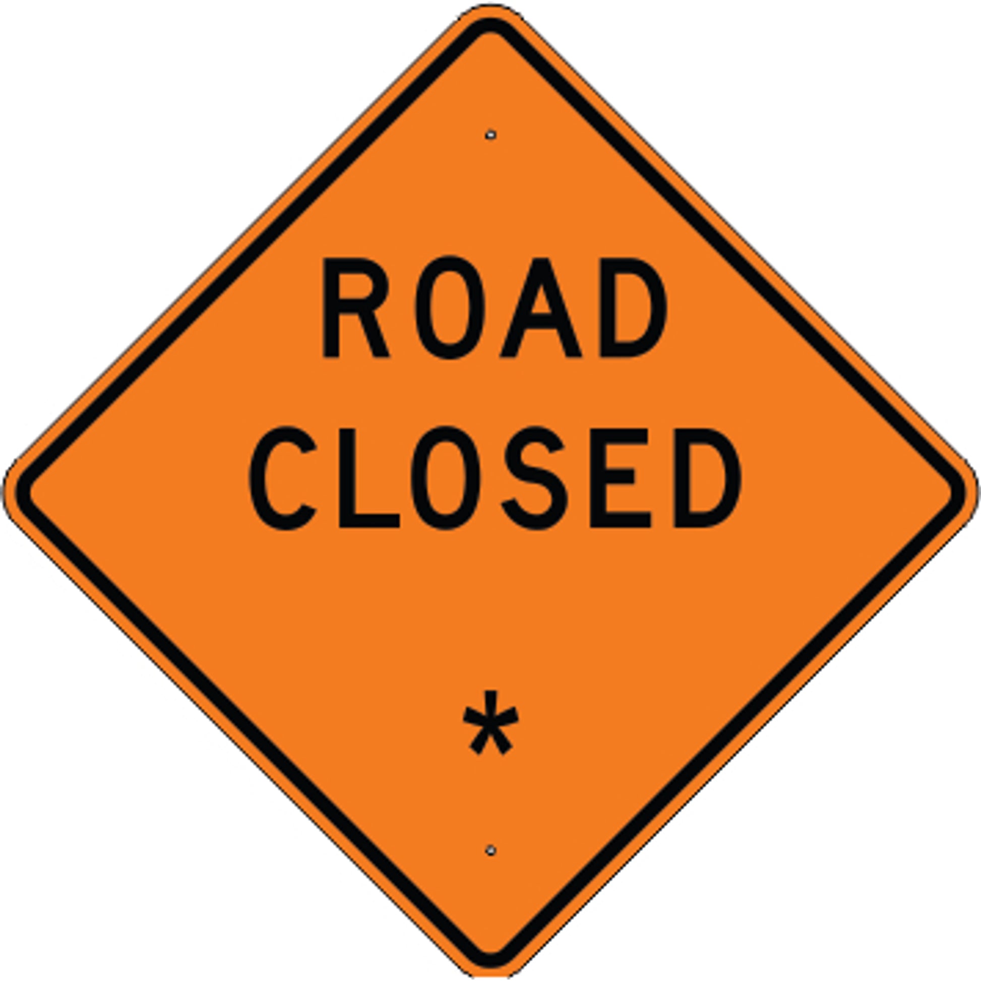 ROAD CLOSED     REPLACE WITH:  AHEAD  500 FEET  1000 FEET  1500 - ROAD CLOSED     REPLACE WITH:  AHEAD  500 FEET  1000 FEET  1500, 48x48, Aluminum (.080) HIP Reflective