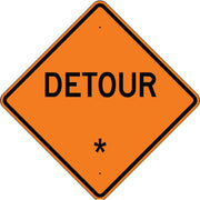 DETOUR     REPLACE WITH:  AHEAD  500 FEET  1000 FEET  1500 FEET - DETOUR     REPLACE WITH:  AHEAD  500 FEET  1000 FEET  1500 FEET, 48x48, Aluminum (.080) HIP Reflective