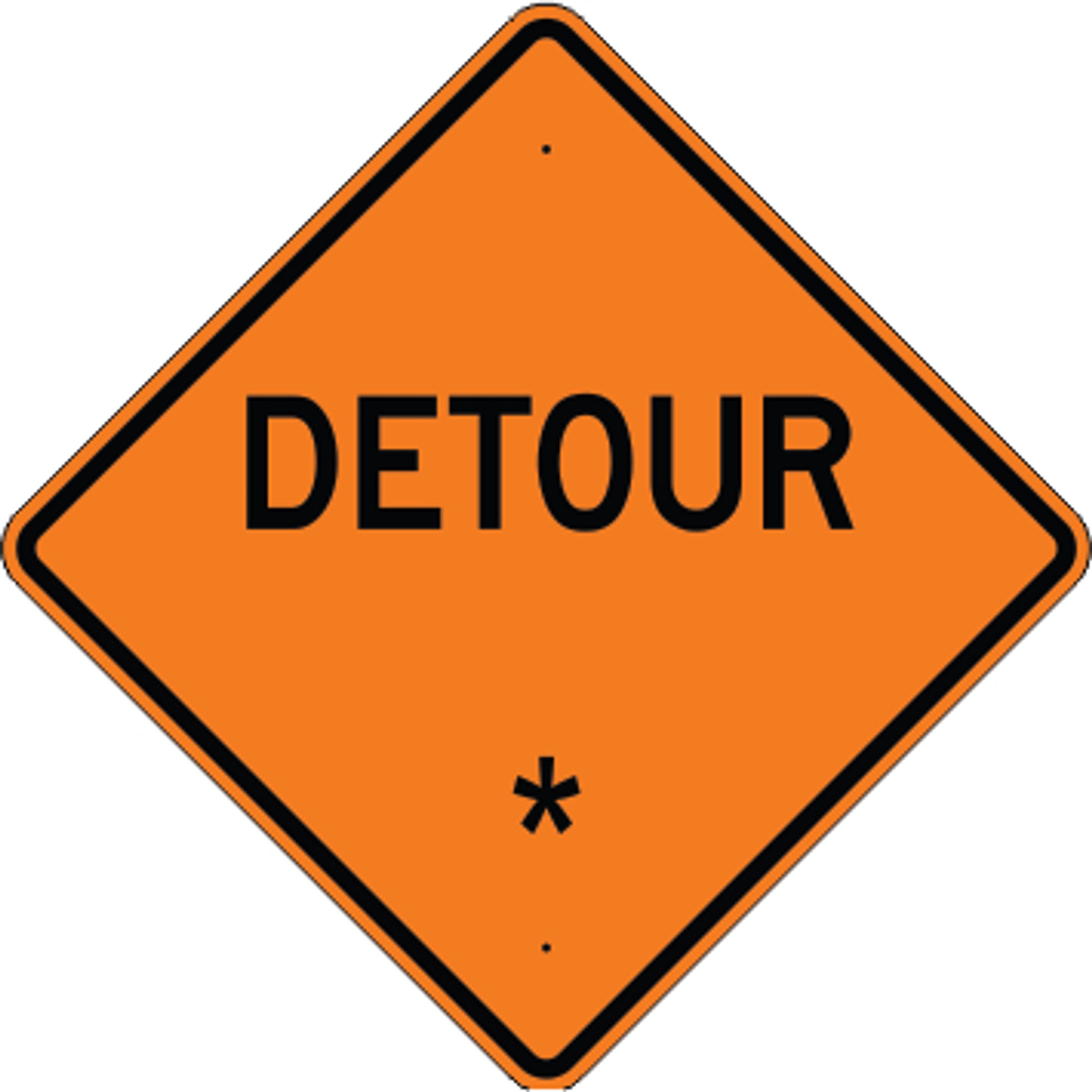 DETOUR     REPLACE WITH:  AHEAD  500 FEET  1000 FEET  1500 FEET - DETOUR     REPLACE WITH:  AHEAD  500 FEET  1000 FEET  1500 FEET, 48x48, Aluminum (.080) HIP Reflective