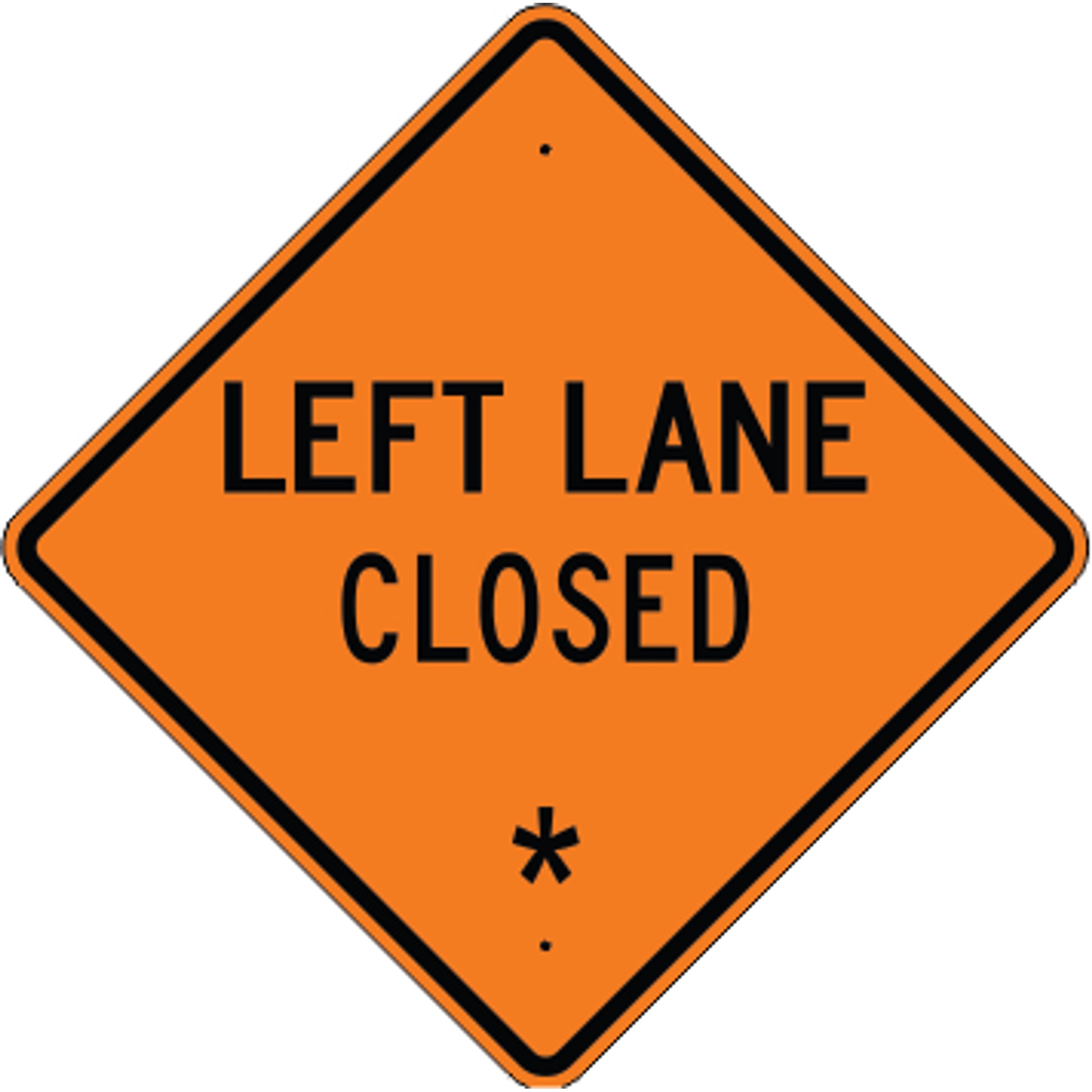 LEFT LANE CLOSED   REPLACE WITH:  AHEAD  500 FEET  1000 FEET - LEFT LANE CLOSED   REPLACE WITH:  AHEAD  500 FEET  1000 FEET, 30x30, Aluminum (.080) HIP Reflective