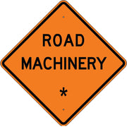 ROAD MACHINERY     REPLACE WITH:  AHEAD  500 FEET  1000 FEET  1500 - ROAD MACHINERY     REPLACE WITH:  AHEAD  500 FEET  1000 FEET  1500, 48x48, Aluminum (.080) HIP Reflective