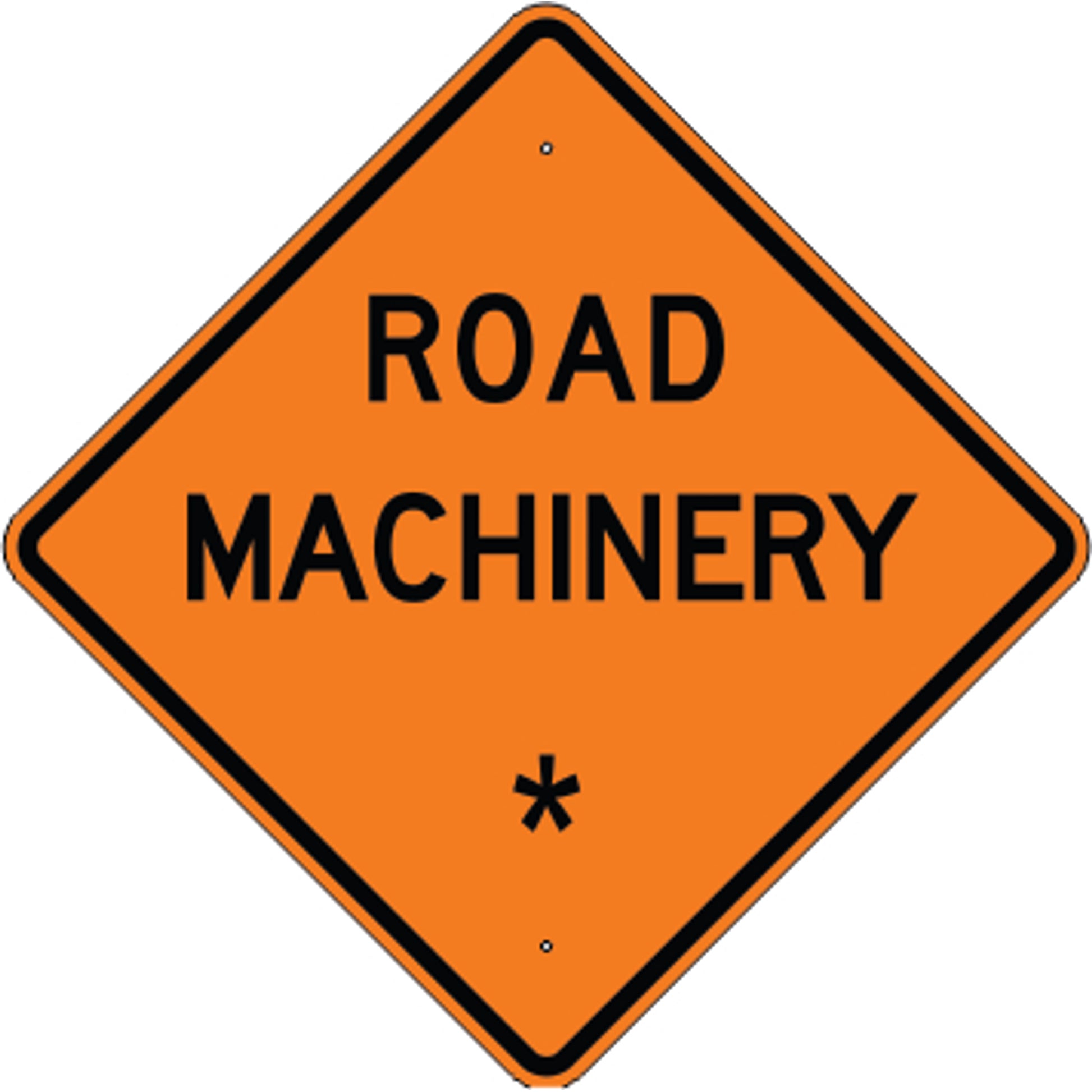 ROAD MACHINERY     REPLACE WITH:  AHEAD  500 FEET  1000 FEET  1500 - ROAD MACHINERY     REPLACE WITH:  AHEAD  500 FEET  1000 FEET  1500, 48x48, Aluminum (.080) HIP Reflective