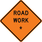 ROAD WORK     REPLACE WITH:  AHEAD  500 FEET  1000 FEET 1500 - ROAD WORK     REPLACE WITH:  AHEAD  500 FEET  1000 FEET 1500, 48x48, Aluminum (.080) HIP Reflective