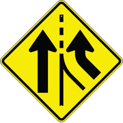 ADDED LANE TRAFFIC SYMBOL - WARNING TRAFFIC SIGN - ADDED LANE TRAFFIC SYMBOL - WARNING TRAFFIC SIGN, 36” DIA, Aluminum (.080) EGP Reflective