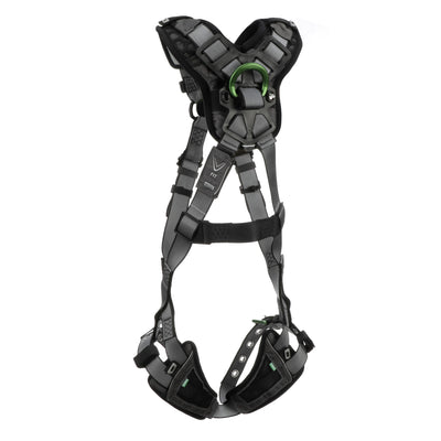 MSA V-FIT Harness w/Back & Front D-Rings - Tongue Buckle Leg Straps - Shoulder Padding - Super Extra Large - 10194895
