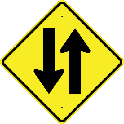 TWO WAY TRAFFIC SYMBOL - TRAFFIC WARNING SIGN
