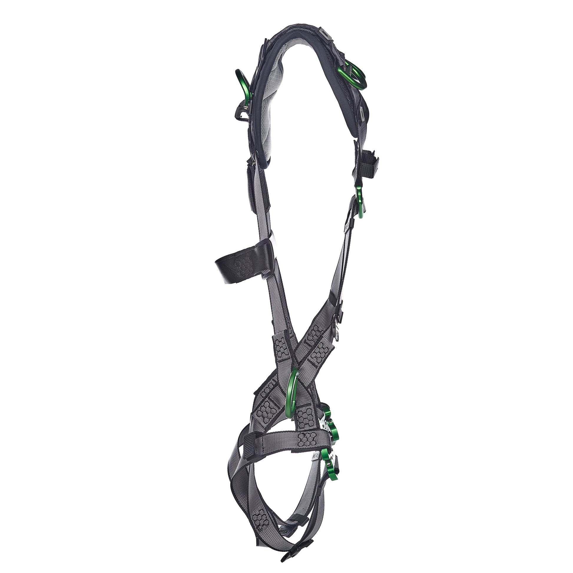 MSA V-FIT Harness w/Back, Side and Shoulder D-Rings - Quick-Connect Leg Straps - Shoulder Padding - Extra Large - 10194886