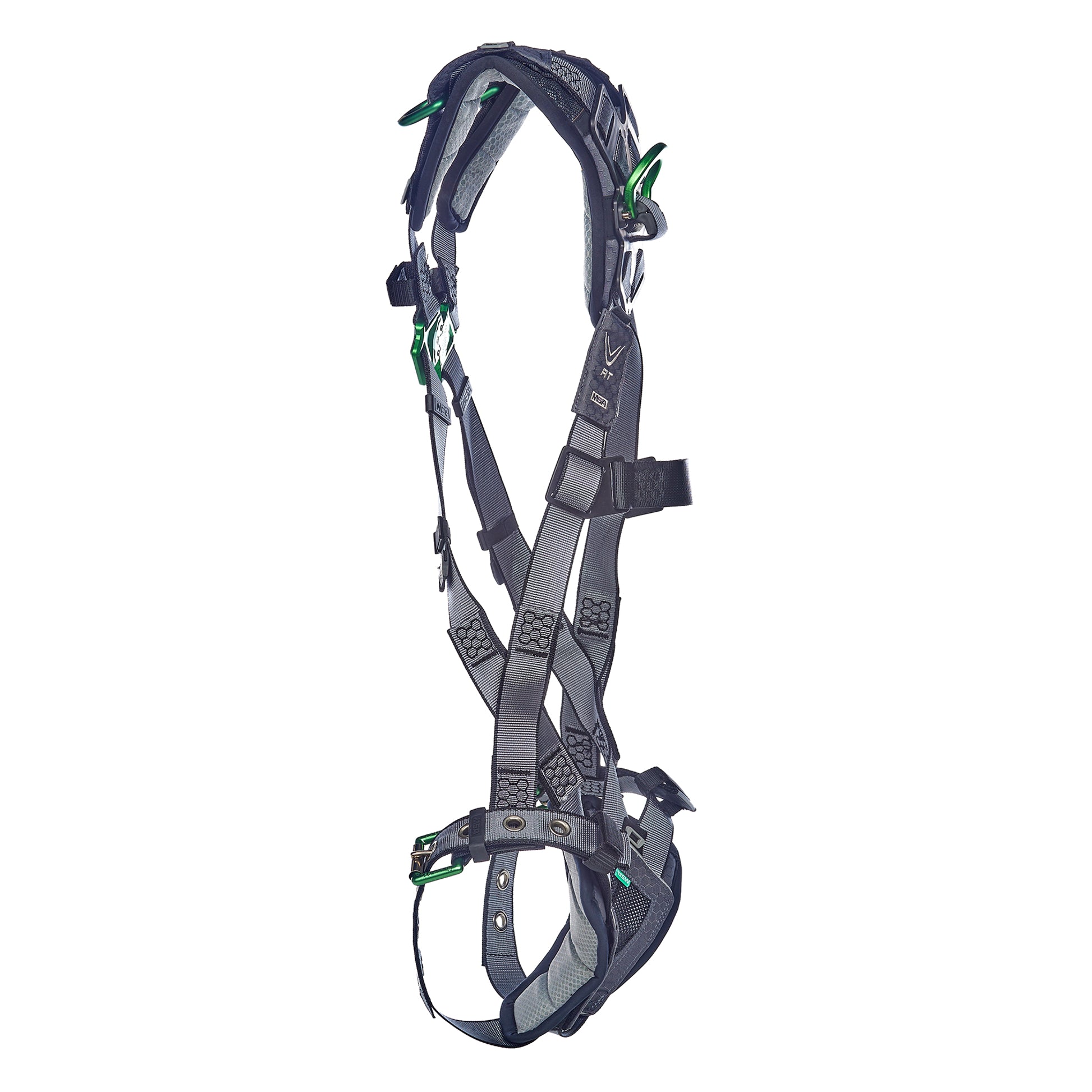 MSA V-FIT Harness w/Back & Shoulder D-Rings - Tongue Buckle Leg Straps - Shoulder & Leg Padding - Super Extra Large - 10195030