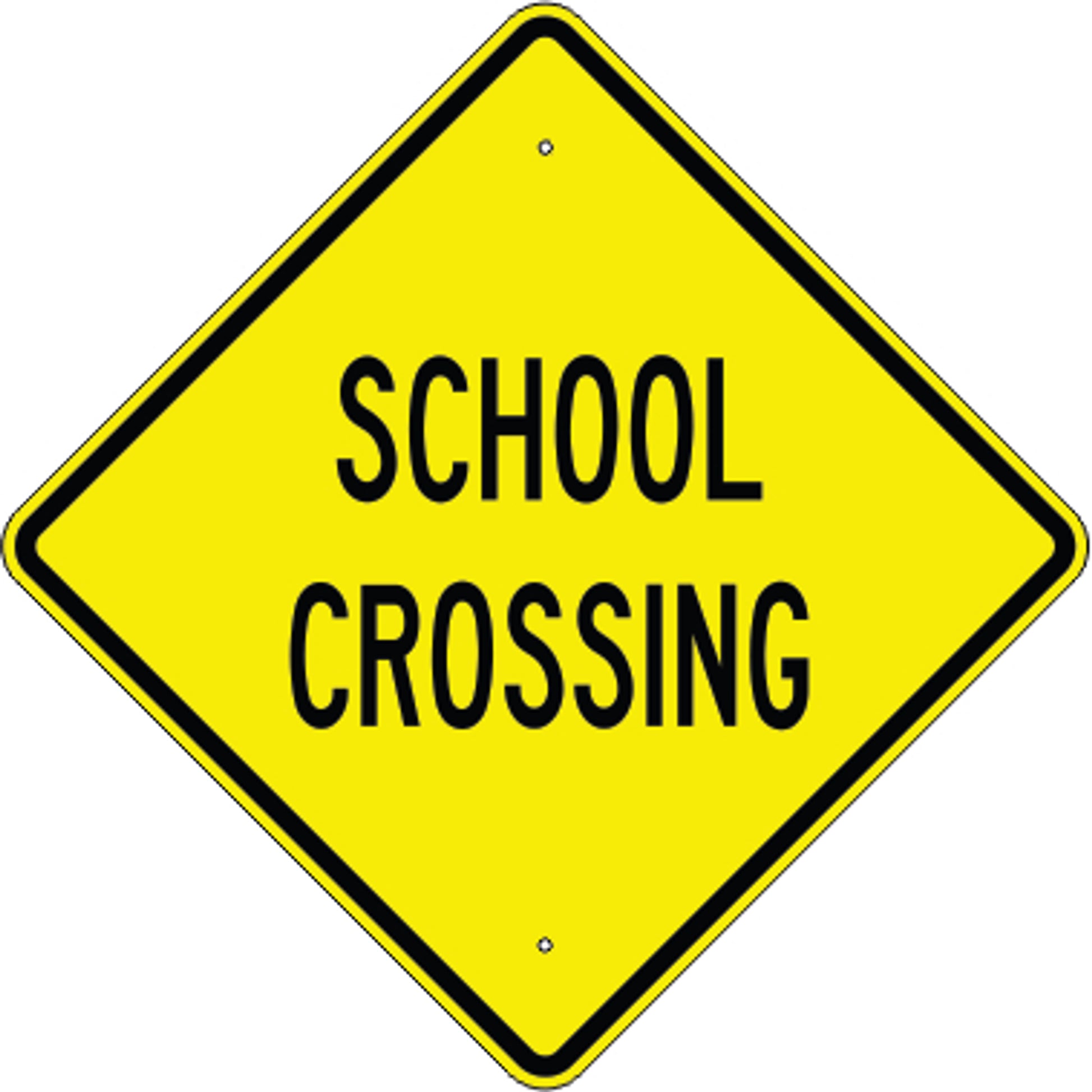 SCHOOL CROSSING - SCHOOL ZONE SIGN - SCHOOL CROSSING - SCHOOL ZONE SIGN, 24”, Aluminum (.080) EGP Reflective