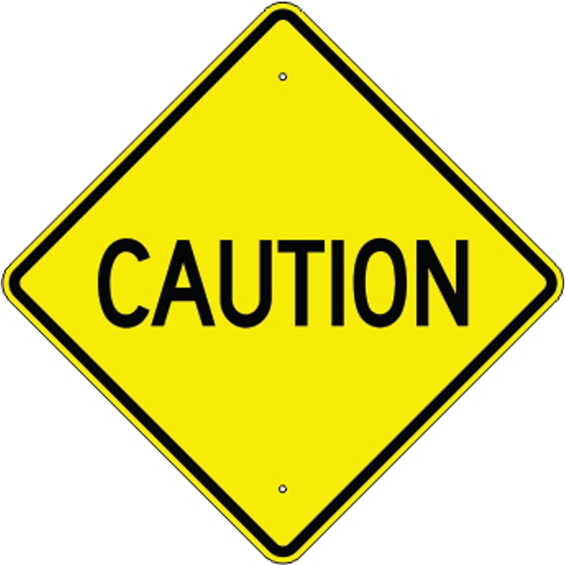 CAUTION - WARNING TRAFFIC SIGN - CAUTION - WARNING TRAFFIC SIGN, 36x36, Aluminum (.080) EGP Reflective