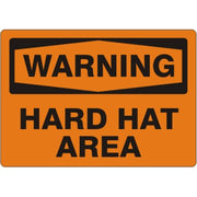 HARD HAT AREA - WARNING SIGN - HARD HAT AREA - WARNING SIGN, 10X14, Adhesive Vinyl