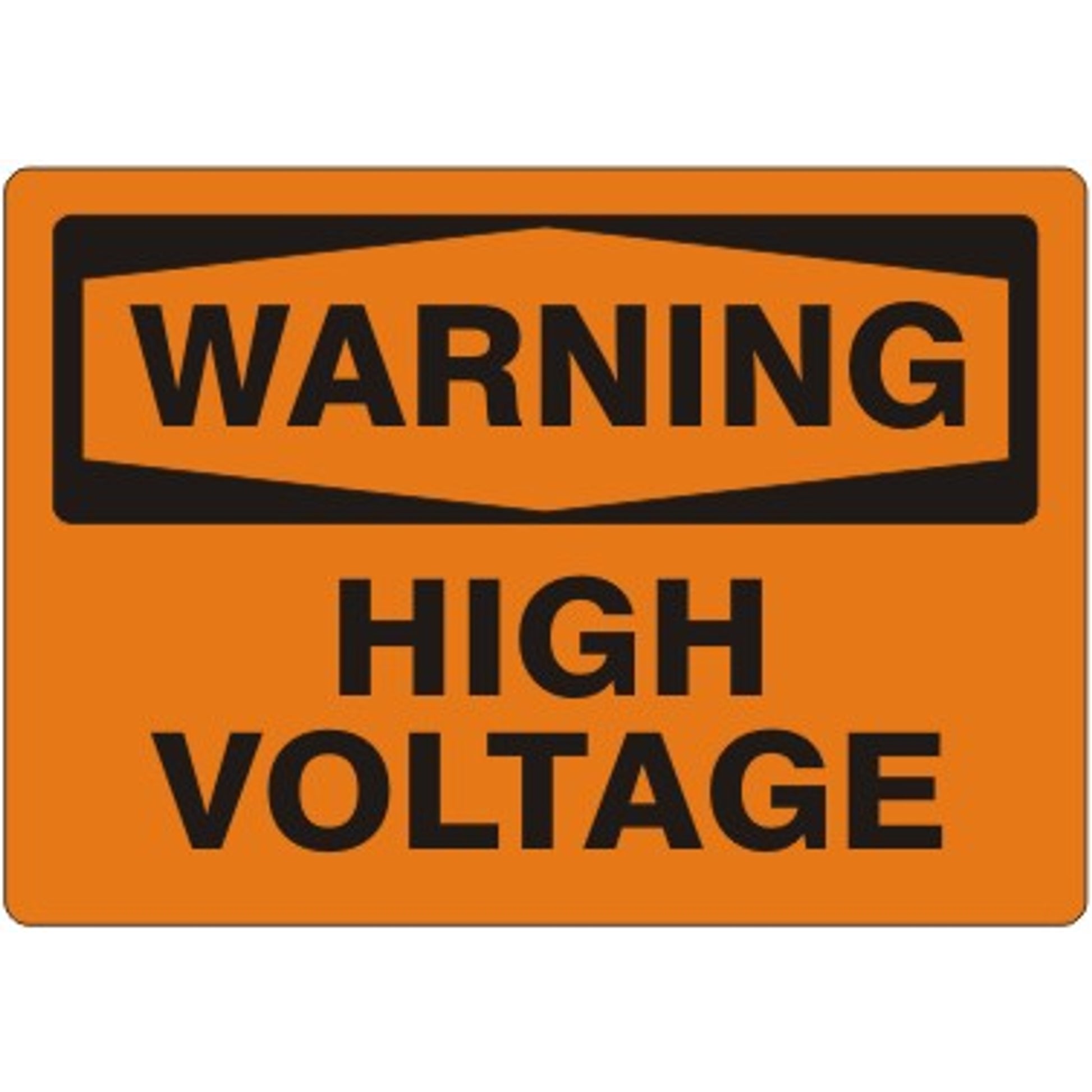 HIGH VOLTAGE - WARNING SIGN - HIGH VOLTAGE - WARNING SIGN, 10X14, Adhesive Vinyl