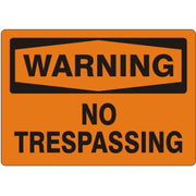 NO TRESPASSING - WARNING SIGN - NO TRESPASSING - WARNING SIGN, 10X14, Adhesive Vinyl