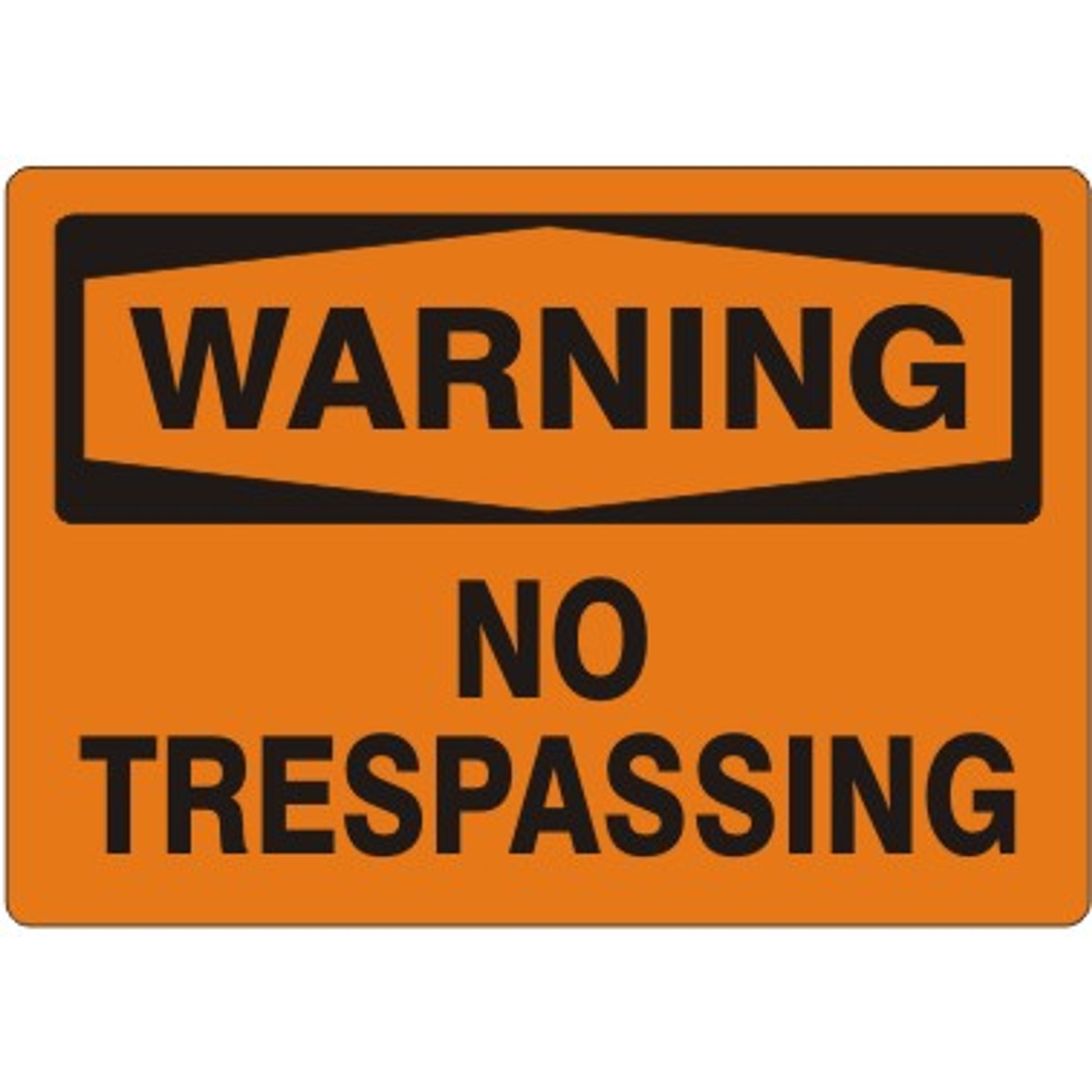 NO TRESPASSING - WARNING SIGN - NO TRESPASSING - WARNING SIGN, 10X14, Adhesive Vinyl