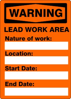 LEAD WORK AREA NATURE OF WORK LOCATION START DATE END - WARNING SIGN