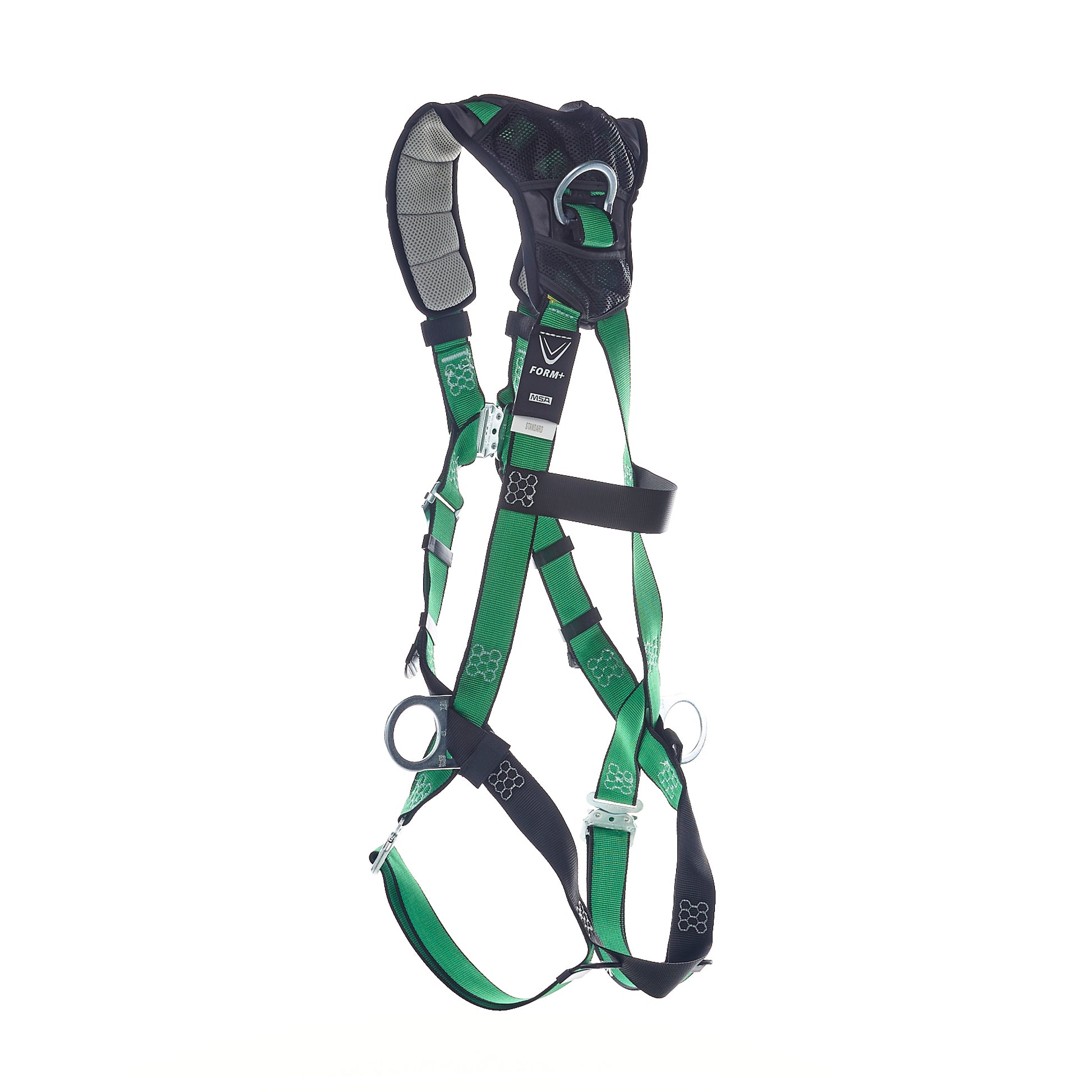 MSA V-FORM+ Harness w/Back, Front & Side D-Rings - Quick Connect Leg Straps - Super Extra Large - 10206147