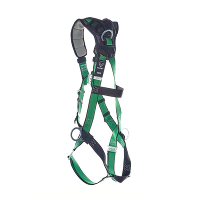 MSA V-FORM+ Harness w/Back, Front & Side D-Rings - Quick Connect Leg Straps - Super Extra Large - 10206147