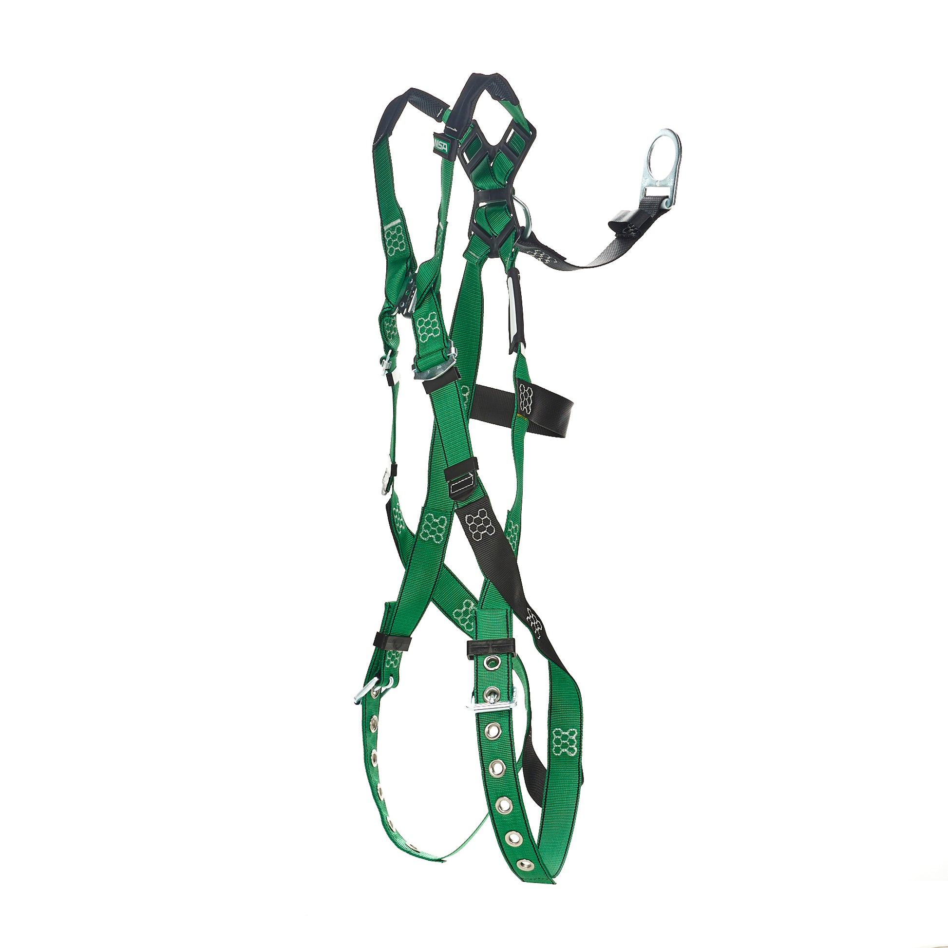 MSA V-FORM Harness w/Back D-Ring with D-Ring Extender - Tongue Buckle Leg Straps Quick Connect Chest Buckle - Extra Small - 10208274