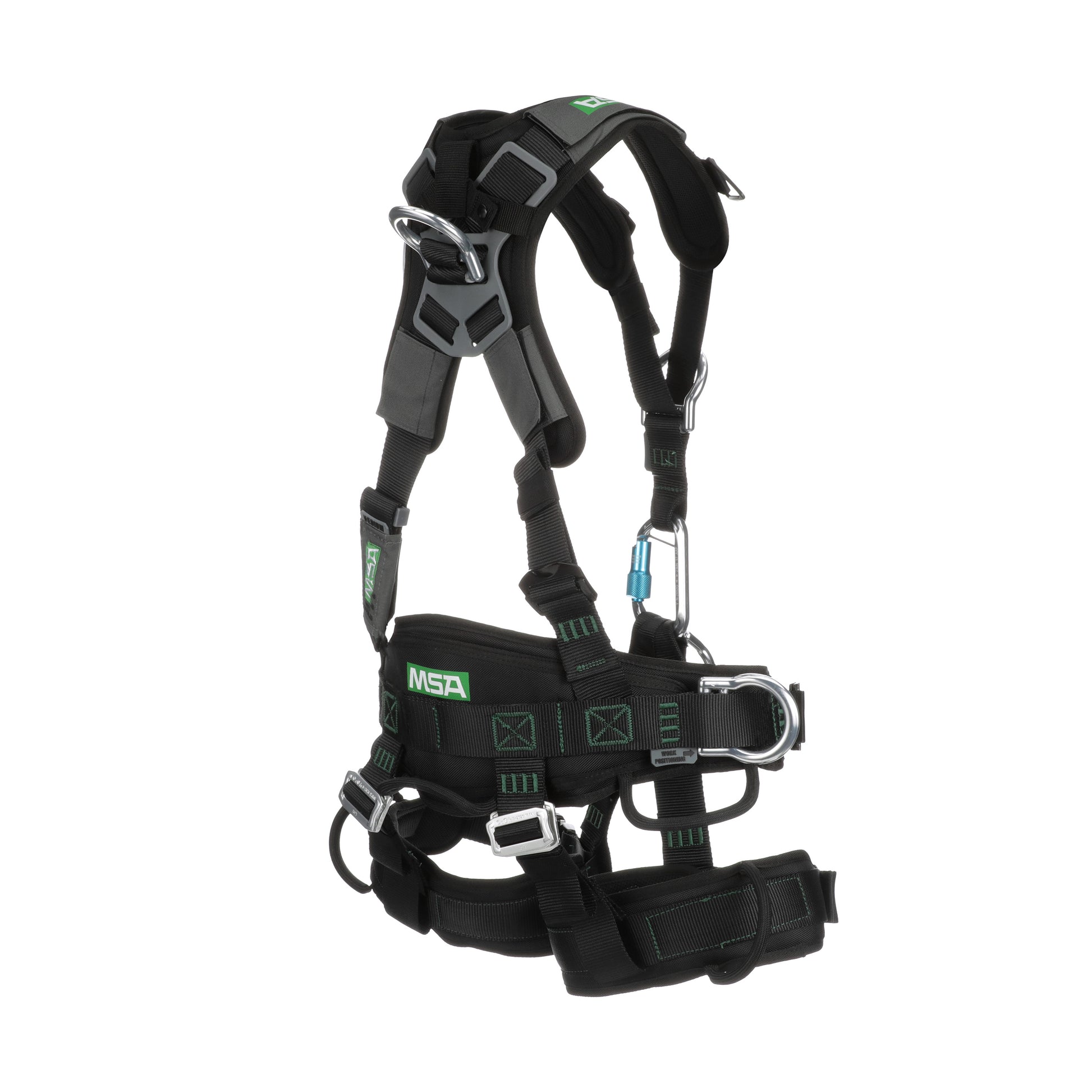 MSA Gravity Suspension Harness w/Back, Front, Belly, & Side D-Rings - Lumbar, Shoulder & Leg Padding - Medium - 10150457