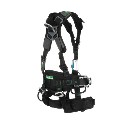 MSA Gravity Suspension Harness w/Back, Front, Belly, & Side D-Rings - Lumbar, Shoulder & Leg Padding - Large - 10150458