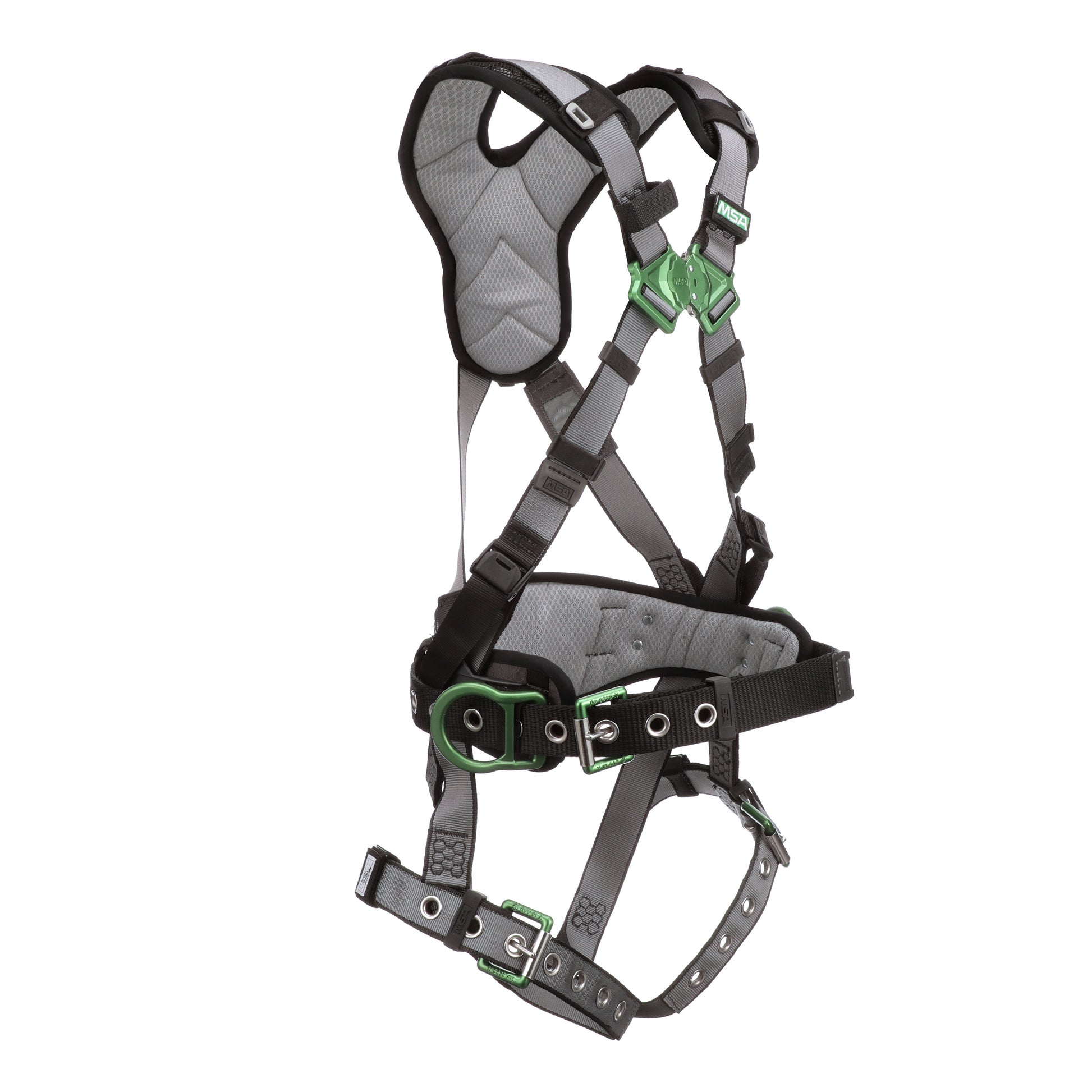 MSA V-FIT Construction Harness w/Back & Side D-Rings - Tongue Buckle Leg Straps - Shoulder Padding - Extra Small - 10195148