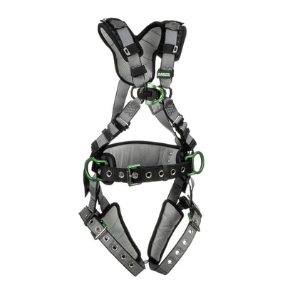 MSA V-FIT Construction Harness w/Back & Side D-Rings - Tongue Buckle Leg Straps - Shoulder & Leg Padding - Standard - 10195181